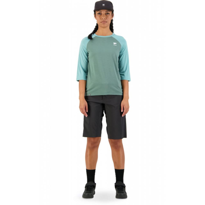 Tricou ciclism merino Mons Royale W Tarn Merino Shift Raglan 3/4 Sage / Burnt Sage [4]
