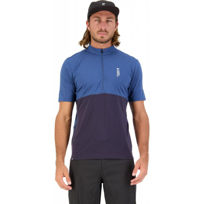 Tricou ciclism merino Mons RoyaleM Cadence Half Zip T Dark Denim 9 Iron [2]
