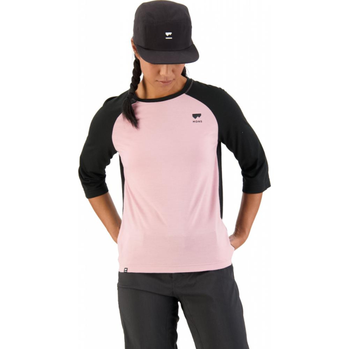 Tricou merino ciclism Mons Royale W Tarn Merino Shift Raglan 3/4 Black Candy [4]