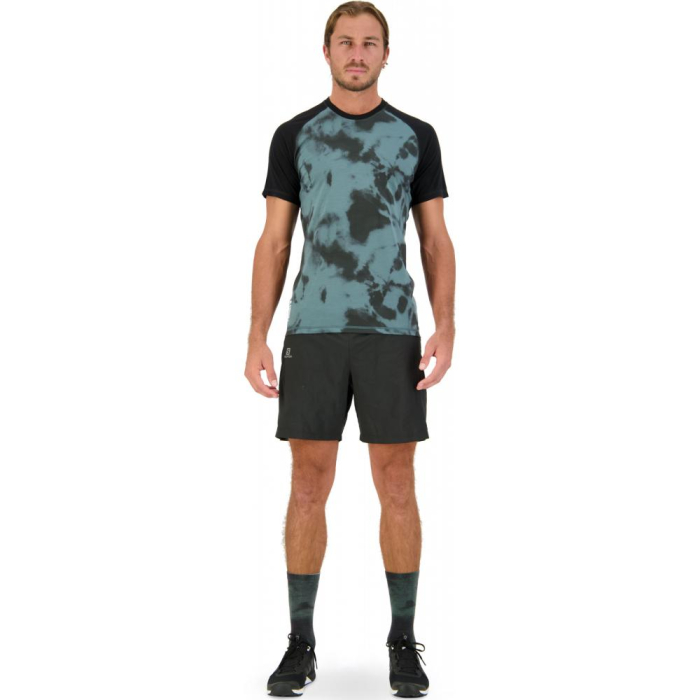 Tricou merino Mons Royale M Temple Tech Thirt Sage Tie Dye Black [4]
