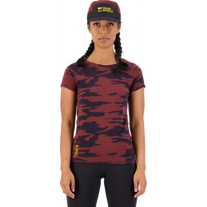 Tricou merino Mons Royale W Bella Tech Tee Chocolate Camo [2]