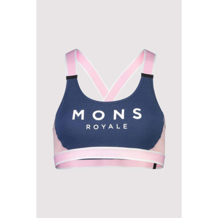 Alergare - Bustiera MONS ROYALE W STELLA X-BACK BRA DARK DEN/POW