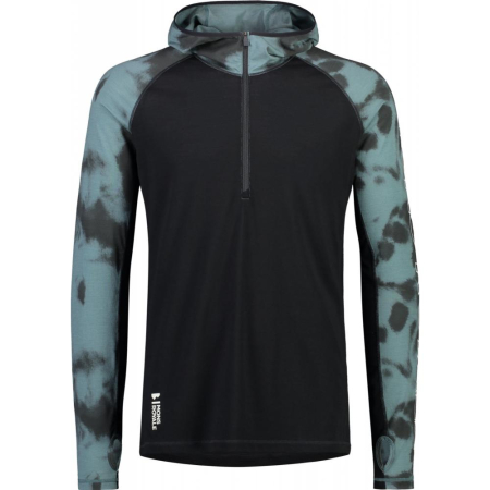 Mid layer - Midlayer Merino Temple Tech Hood Sage Tie Dye Black