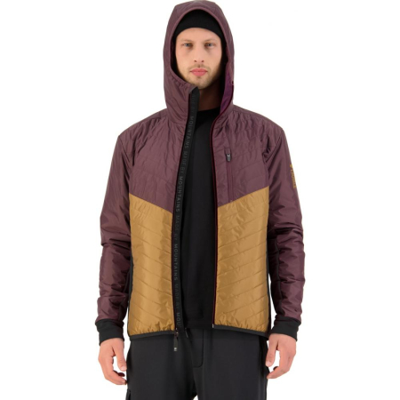 MidLayer merino Mons Royale M Arete Wool Insulation Hood Toffee/Wine [3]