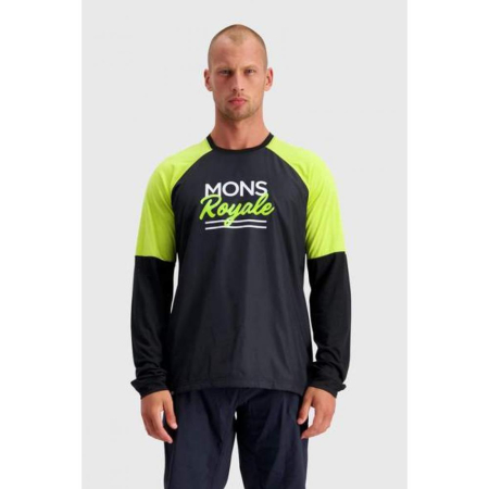 Alergare - MONS ROYALE BLUZA TARN FREERIDE LS WIND JERSEY-BK LIME