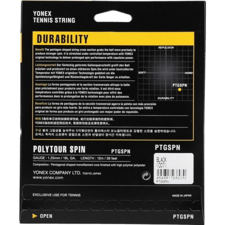 RACORDAJ YONEX POLY TOUR SPIN 125 black [1]
