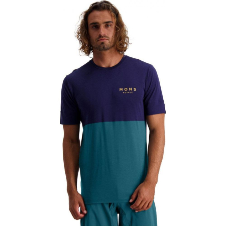 Alergare - Tricou ciclism merino MONS ROYALE M CADENCE DEEP TEAL NAVY