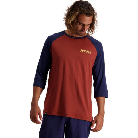 Alergare - Tricou ciclism merino MONS ROYALE M TARN FREERIDE RAGLAN 3/4 Navy