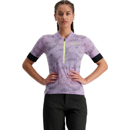 Alergare - Tricou ciclism merino MONS ROYALE W CADENCE HALF ZIP LILAC MICRO