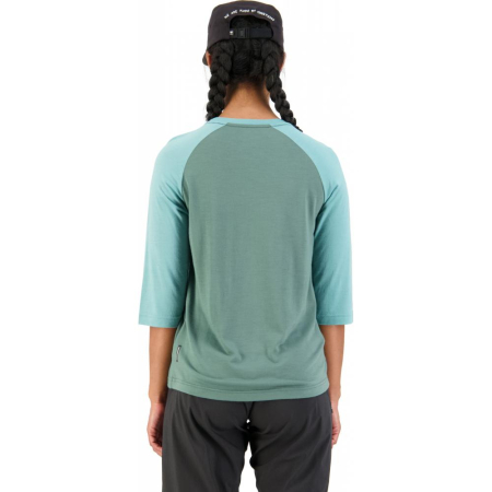 Tricou ciclism merino Mons Royale W Tarn Merino Shift Raglan 3/4 Sage / Burnt Sage [2]