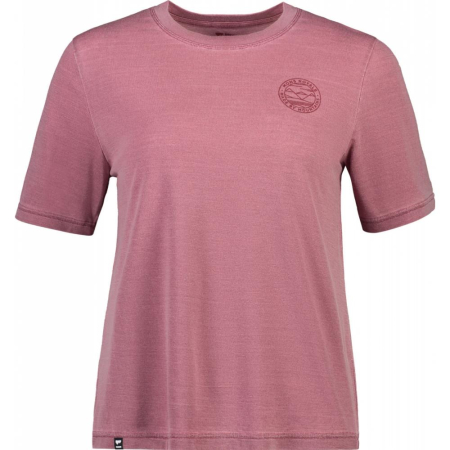 Alergare - Tricou merino Mons Royale W Icon Relaxed Tee Garment Dyed Washed Berry