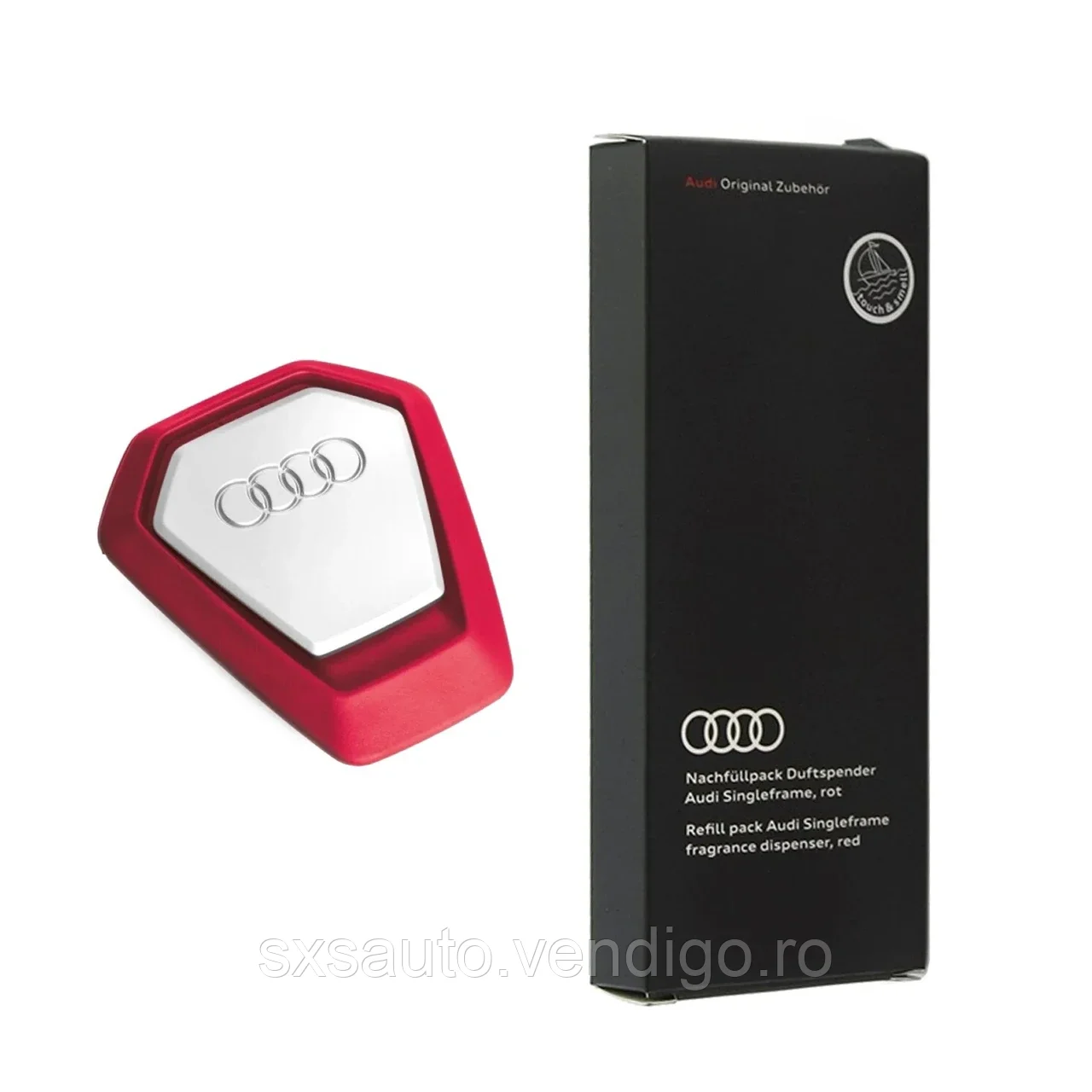 Parfum Original - Pachet odorizant starter kit Audi Singleframe rosu si set 3 rezerve