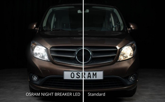 Set 2 H4 Osram Night Breaker Smart LED omologare RAR Street Legal +330% [5]