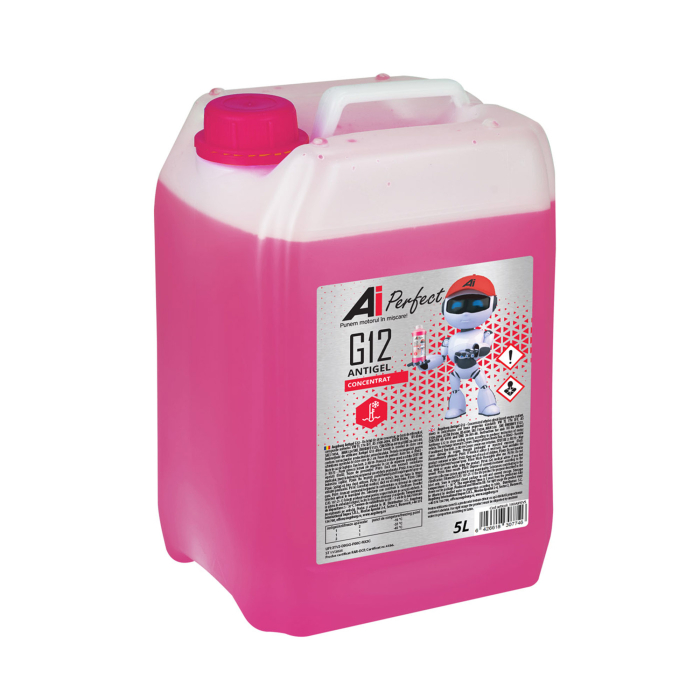 Antigel Concentrat Auto AiPerfect G12, 5 Litri, Protectie -32°C (la dilutie 1:1), Roz/Rosu, Compatibil VW TL 774 D/F, MAN 324 SNF [1]