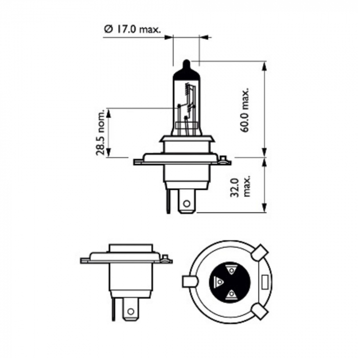 Bec Far H4 60/55W 12V Longer Life Ecovision Philips [3]