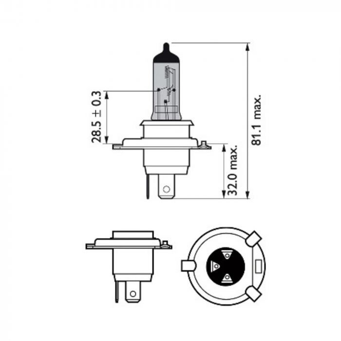 Bec Far H4 60/55W 12V White Vision Ultra Philips (Blister) [3]