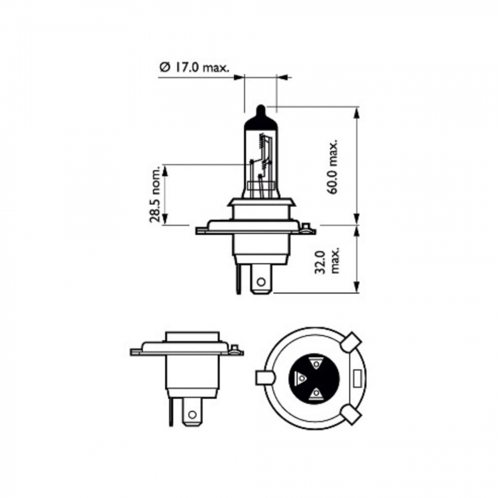 Bec Far H4 P43T 60/55W 12V Vision (Blister) Philips [3]