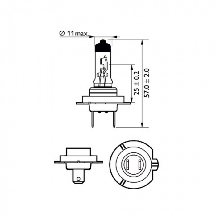 Pachet 2 Becuri Far H7 55W 12V Racing Vision GT200 (Blister) Philips [3]