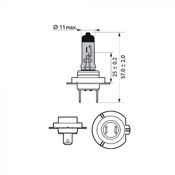 Bec Far H7 55W 12V White Vision Ultra Philips (Blister) [3]