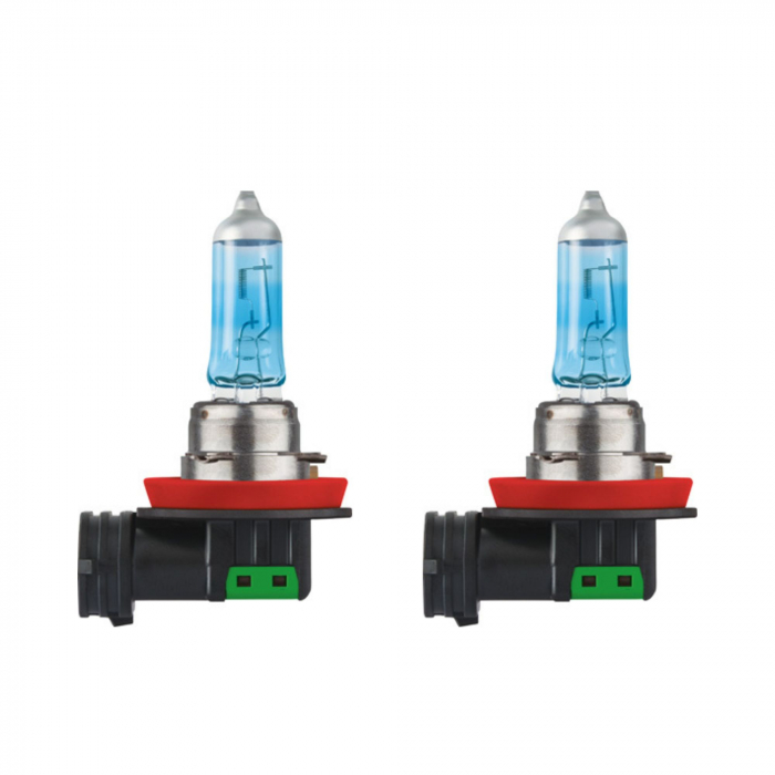 Pachet 2 Becuri Far H8 PGJ19-1 35W 12V Philips White Vision Ultra [2]