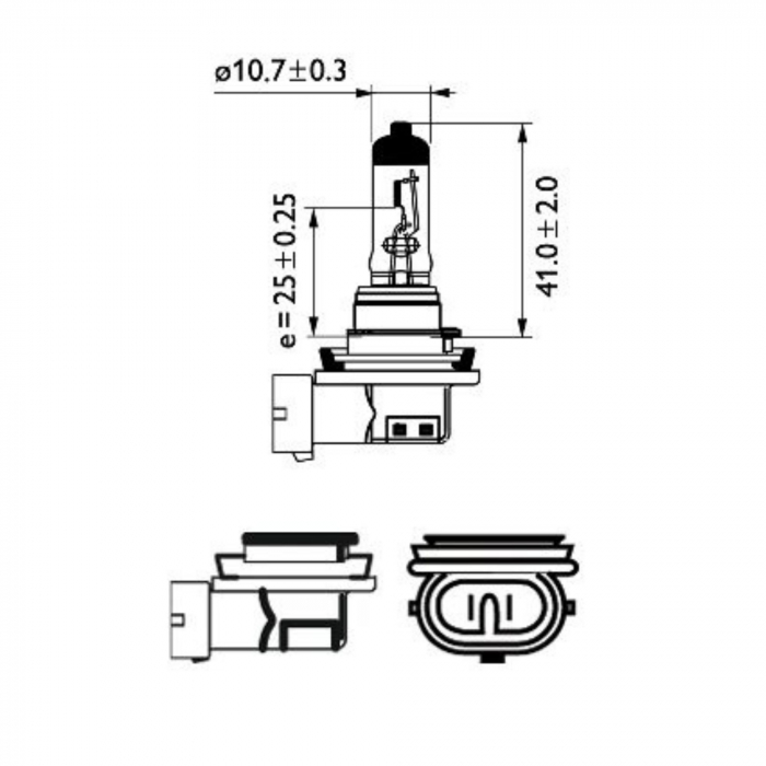 Pachet 2 Becuri Far H8 PGJ19-1 35W 12V Vision Philips [3]