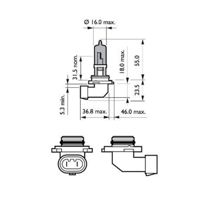 Pachet 2 Becuri Far HB3 12V P20D 65W Philips (Blister) White Vision Ultra [3]