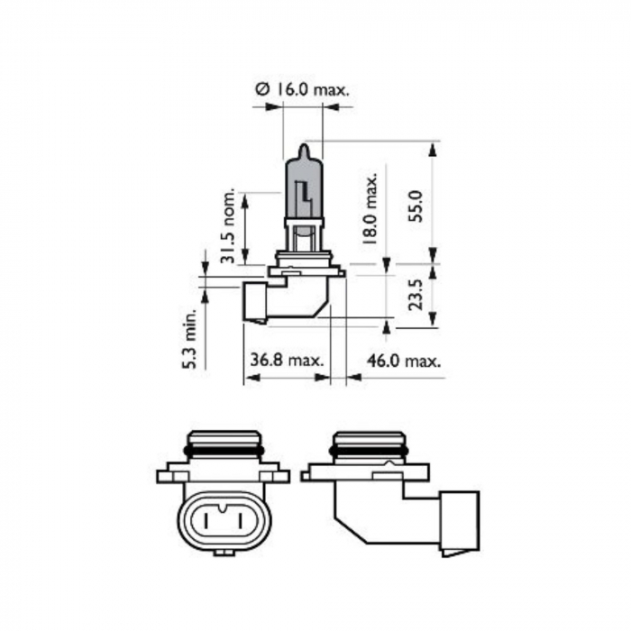 Pachet 2 Becuri Far HB4 12V P22D 51W Philips (Blister) White Vision Ultra [3]