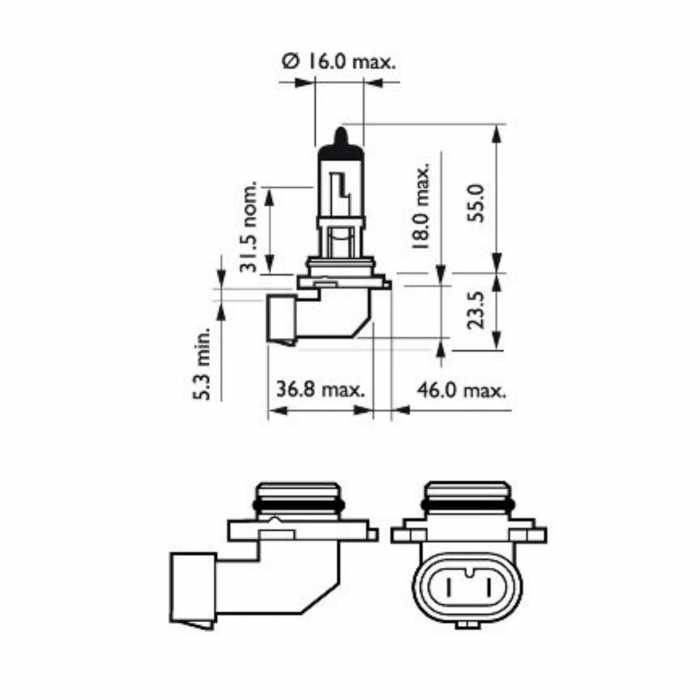Bec Far HB4 12V P22D 51W (Cutie) Vision Philips [3]