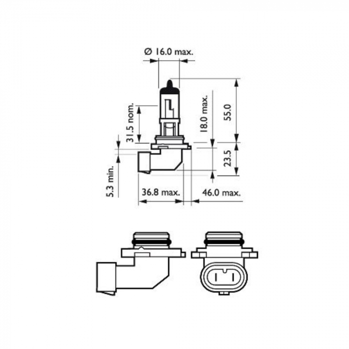 Bec Far HB4 12V P22D 51W Philips (Blister) Vision [3]