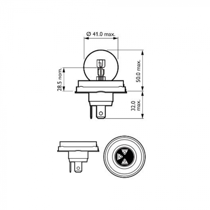 Bec Far R2 12V 45/40W Vision (Cutie) Philips [3]