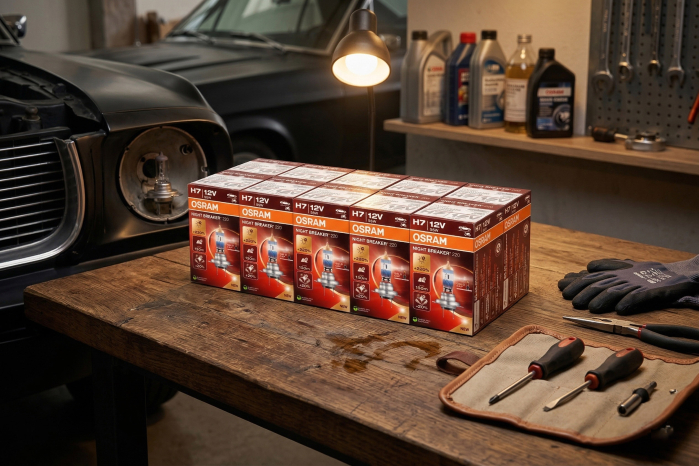 Bax 10 buc. Becuri Halogen H7 12V 55W Osram Night Breaker 220% [2]