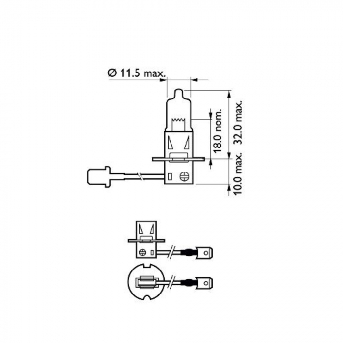 Pachet 2 Becuri Proiector H3 12V Vision (Cutie) Philips [3]