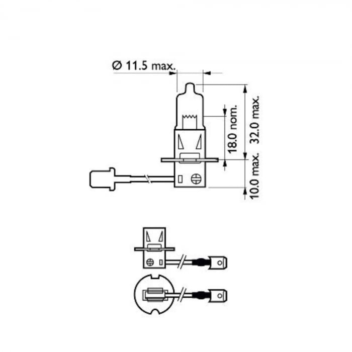 Bec Proiector H3 12V VISION Philips (Blister) [3]