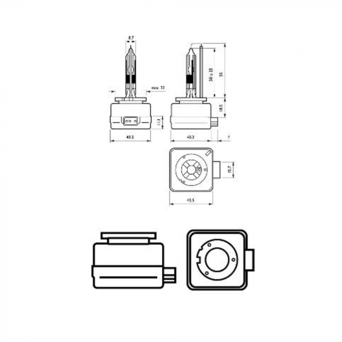 Bec Xenon 85V D1R 35W Vision Philips [3]