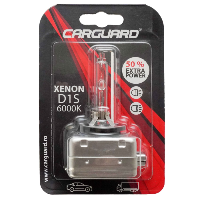 Bec Auto Xenon CARGUARD D1S 6000K - Lumină Alb Pură, +50% Putere Luminoasă [2]