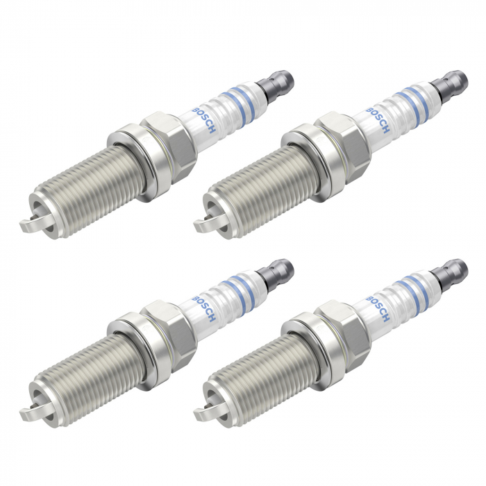 Set 4 bujii scanteie Bosch pentru Citroen C3, Xsara, Fiat Scudo, Hyundai ix35, Santa Fe, Sonata, Kia Sorento, Sportage, Nissan Almera, Micra, Primera, X-Trail, Renault Espace, Vel Satis