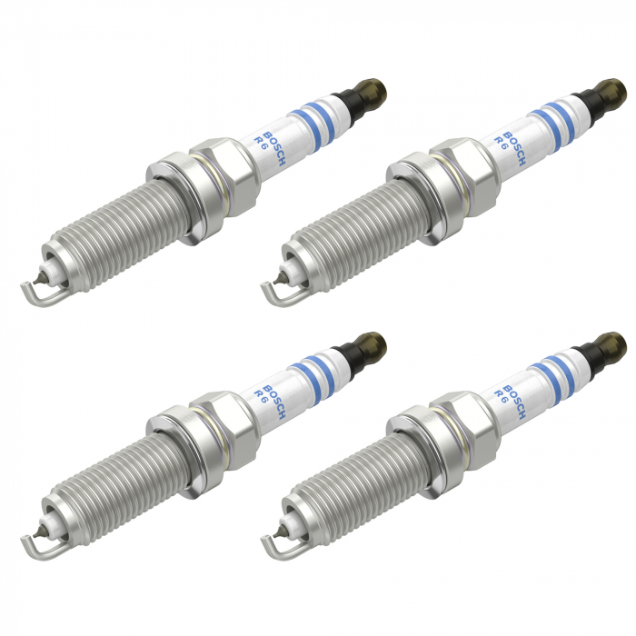 Set 4 bujii scanteie Bosch pentru Dacia Dokker, Duster, Lodgy, Logan, Nissan Micra, Note, Qashqai, Peugeot 206, 207, 307, Renault Captur, Clio, Megane, Symbol, Twingo, Smart Forfour