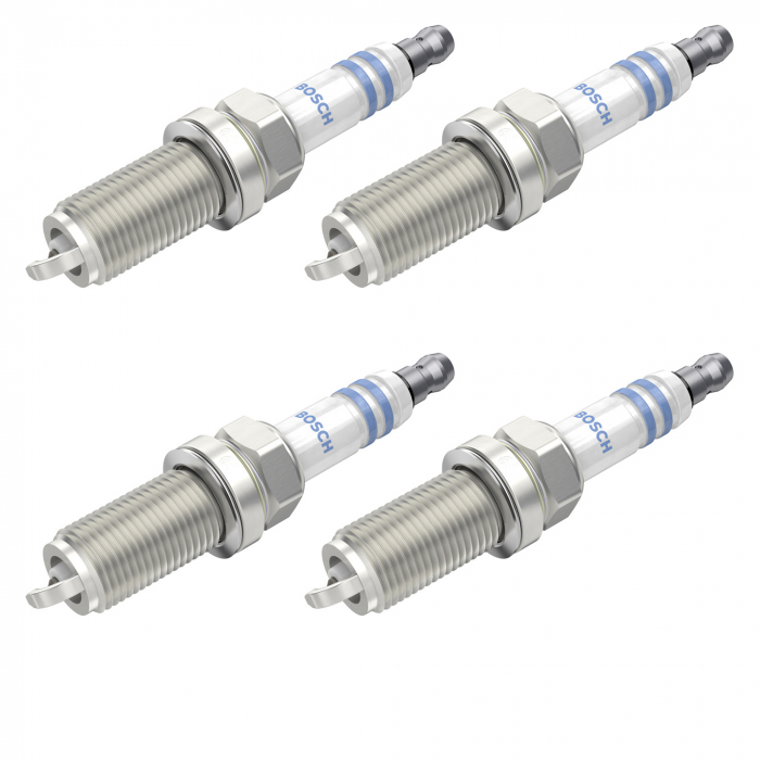 Set 4 bujii scanteie Bosch pentru Fiat Sedici, Honda Civic, Jazz, Hyundai Santa Fe, Sonata, Subaru Forester, Impreza, Toyota Rav 4, Tundra, Yaris