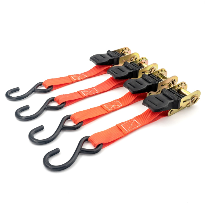 Set 4 Chingi Ancorare cu Clichet Carguard - 4.5m x 25mm - 680kg (Total 2.7 Tone) - Moto, ATV, Remorcă - Certificat TUV/GS [3]