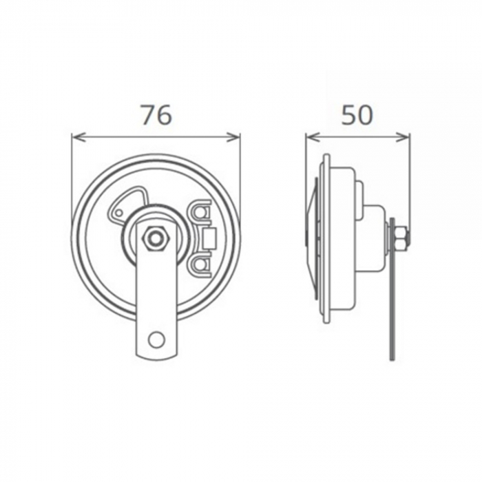 Claxon electromagnetic Seger 12V, 3.5A, ton jos [2]