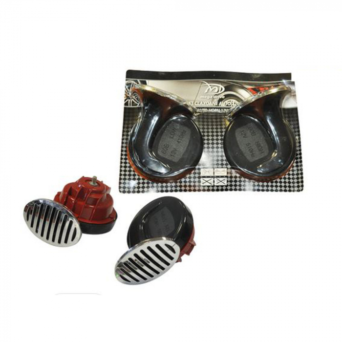 Set 2 claxoane cu releu si grilaj 12V