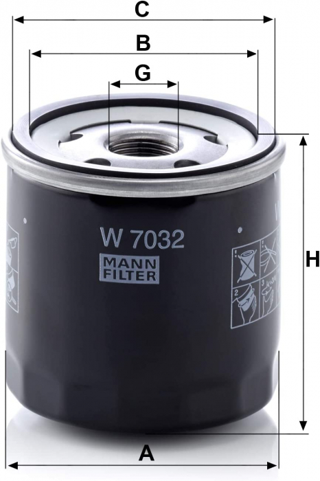 Filtru ulei Mann W 7032 pentru Dacia Dokker, Duster, Lodgy, Logan II [2]