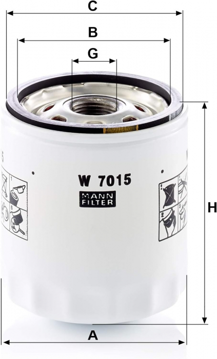 Filtru ulei Mann pentru Ford Focus II, III, Mazda CX-7 [2]