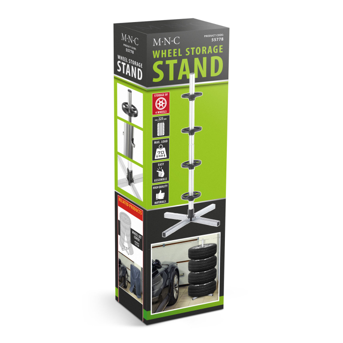 Stativ Depozitare Roți Auto MNC (Max. 4 Roți) - Aluminiu, Anti-Deformare [7]