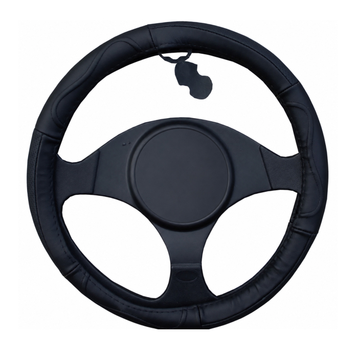 Husă Volan din Piele Naturală Neagră, 37-38 cm – Calitate Premium + Cadou Lavetă Microfibră [3]