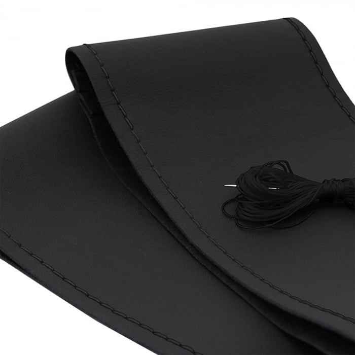Husa din piele naturala pentru volan, cu snur, 37-38 cm