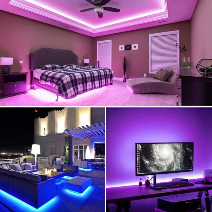 Kit Complet Bandă LED RGB 5m - 300 LED-uri, Multicoloră, Impermeabilă IP65, Telecomandă + Transformator [6]