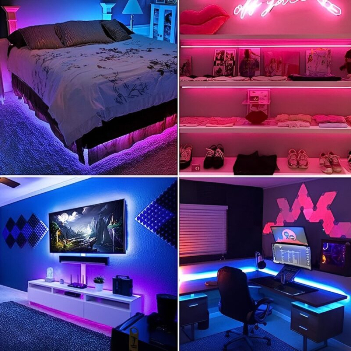 Kit Complet Bandă LED RGB 5m - 300 LED-uri, Multicoloră, Impermeabilă IP65, Telecomandă + Transformator [7]