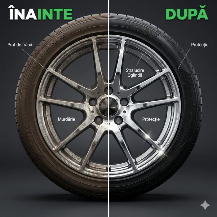 Kit Complet Întreținere Roți Durance: Curățare Jante + Luciu Anvelope + Perie Cadou [2]