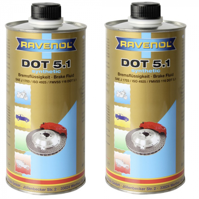 Pachet 2 litri lichid de frana Ravenol DOT 5.1